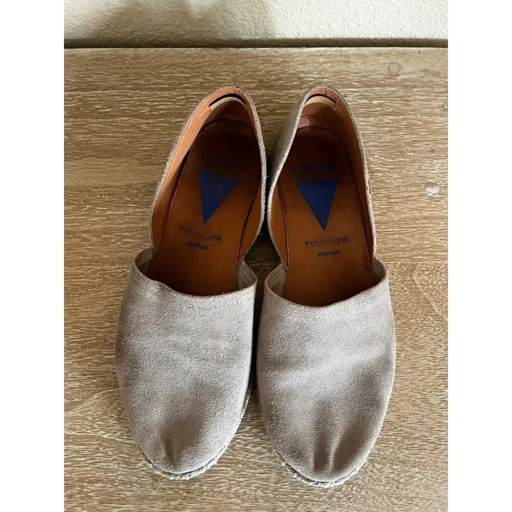 Verbenas Carmen Suede Leather Slip On Flats Espadrilles Size 11 EU 41